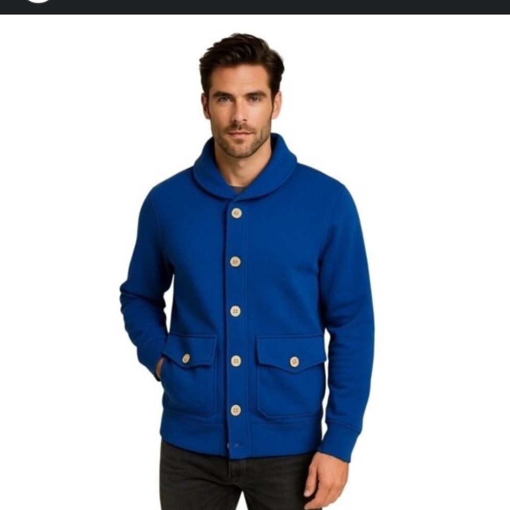 bolivares Camilo Blue Shawl Collar Cardigan